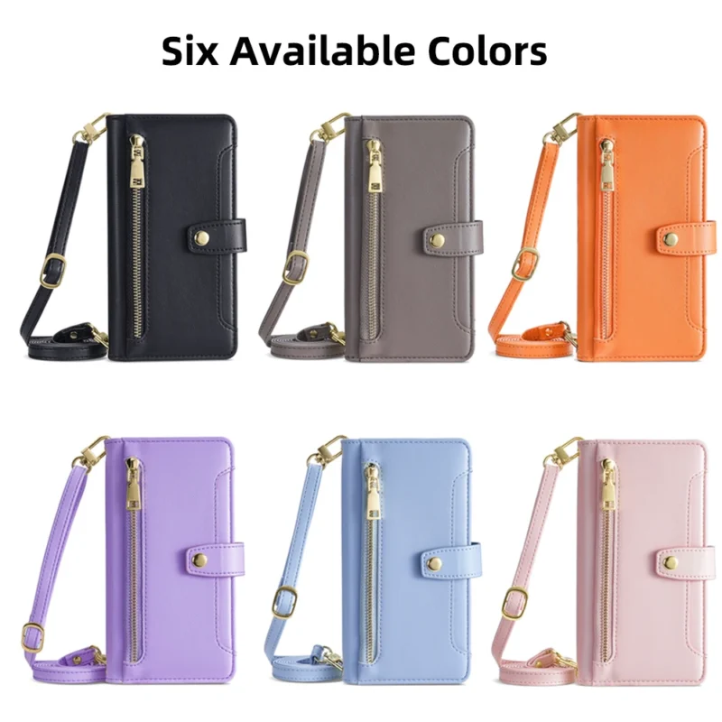 Ladies Card Slots Wallet Crossbody Phone Case for iphone 15 14 13 12 11 Pro Max XS XR 7 6 6 6s Plus SE SE3 Flip Cover with strap - Image 3