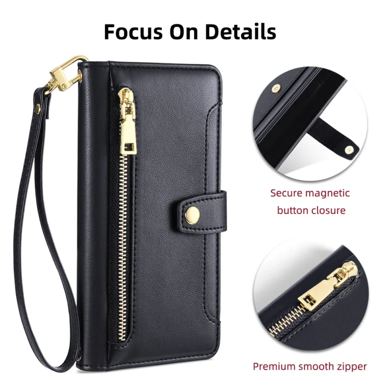 Ladies Card Slots Wallet Crossbody Phone Case for iphone 15 14 13 12 11 Pro Max XS XR 7 6 6 6s Plus SE SE3 Flip Cover with strap - Image 2